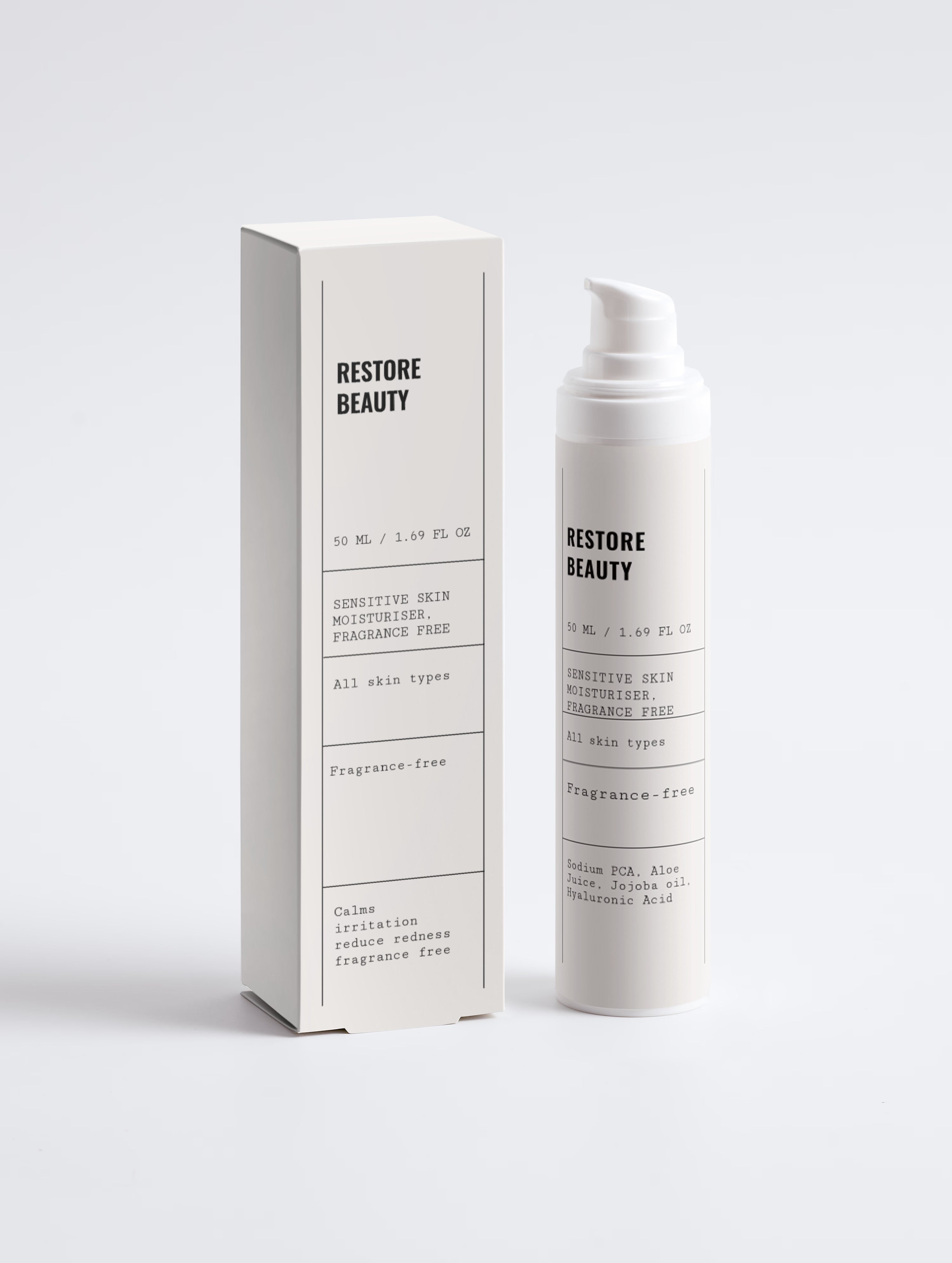 Sensitive Skin Moisturiser, Fragrance Free