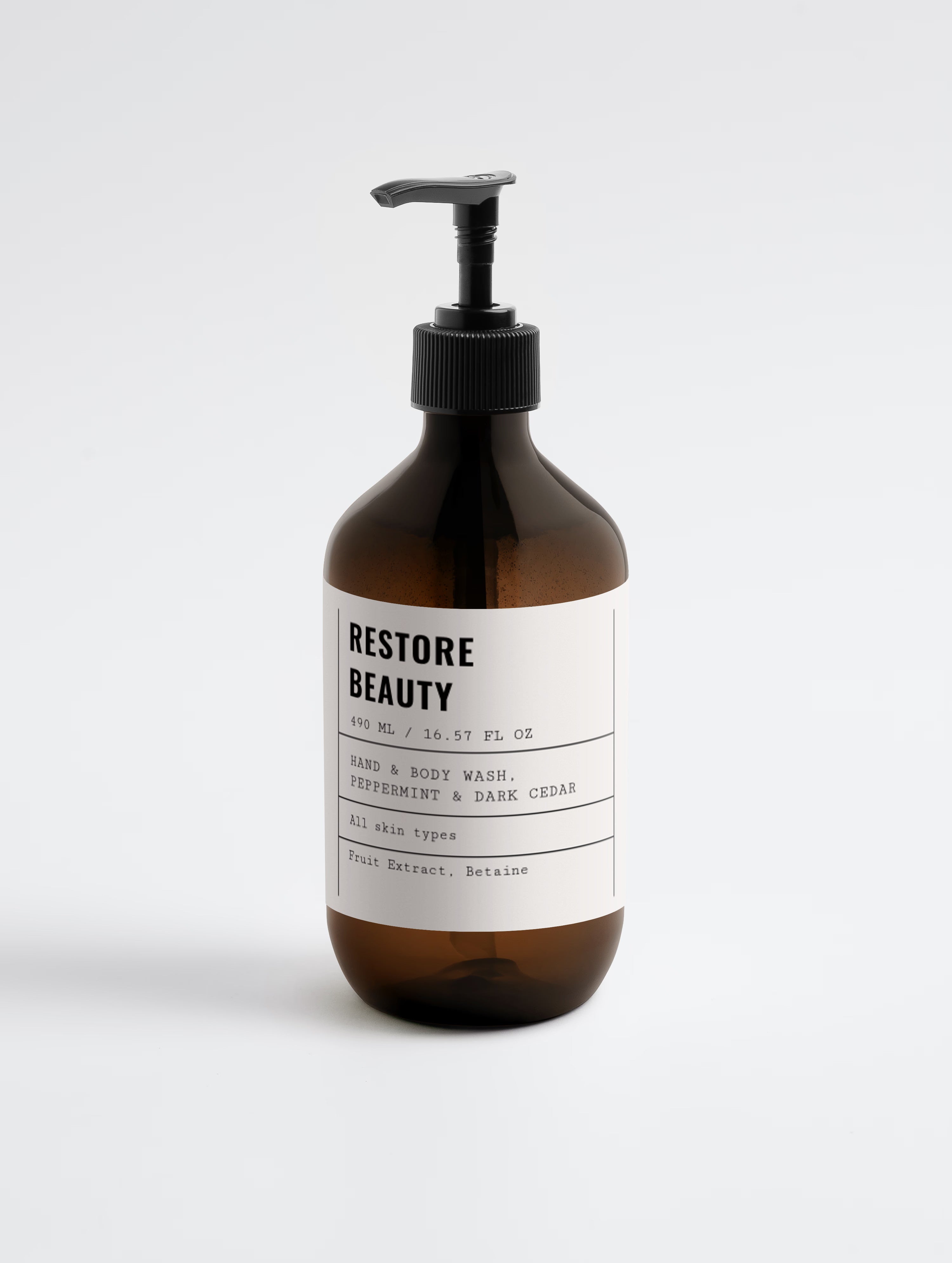 Hand & Body Wash, Peppermint & Dark Cedar